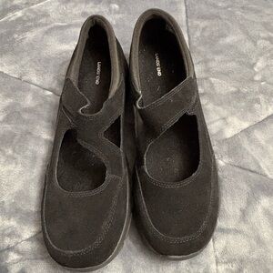 Lands’ End Shoes Womens 10B Mary Jane Hook & Loop Flats Comfort Black Casual